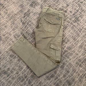 Khaki green skinny cargo pants